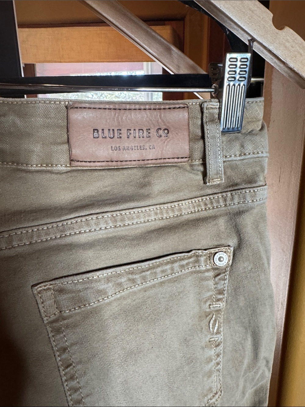Blue Fire Co Chloe Skinny Ankle Jeans Beige Sand Storm Zip Hem Size 28 - Picture 8 of 12